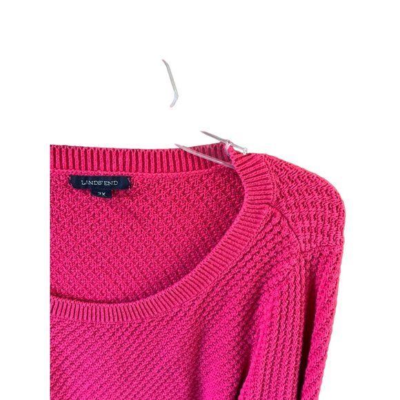 Lands End Womens Size 3x 24 26W Pink Pullover Sweater Long Sleeve Round Neck - Picture 2 of 4